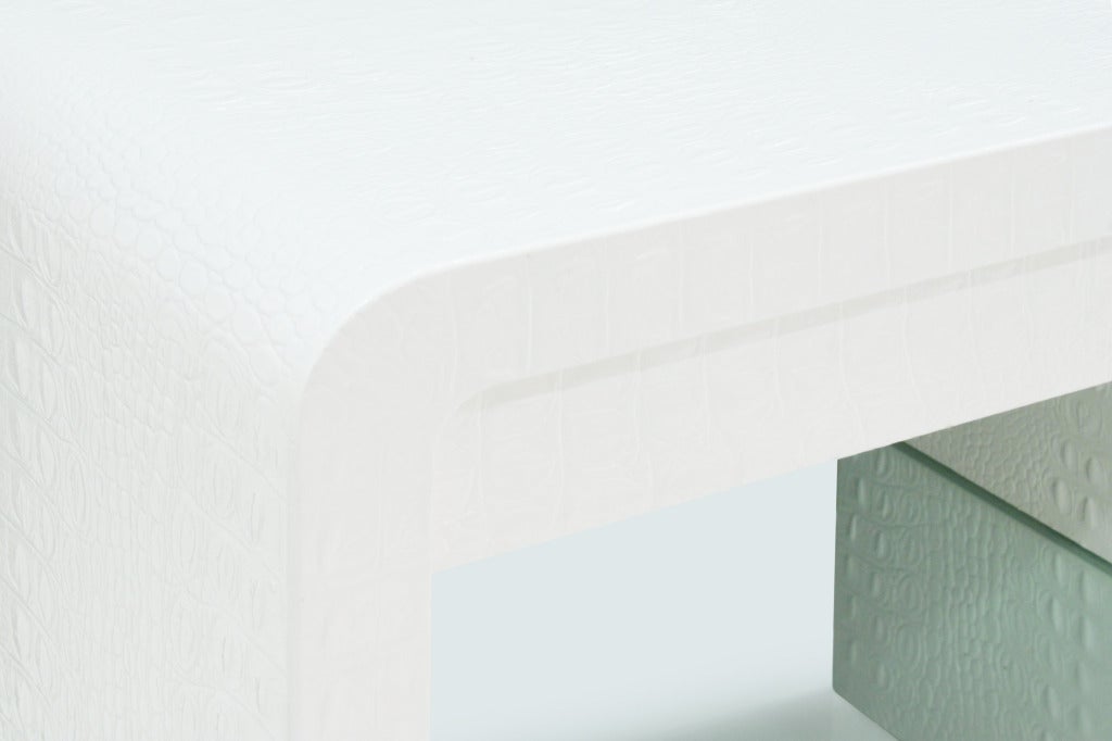 Bedside Tables in Embossed Croc by Karl Springer