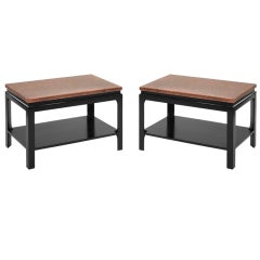 Pair of End Tables with Cork Tops by Paul Frankl