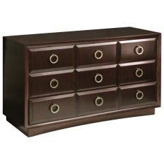 Chest of Drawers with Brass Pulls by T.H. Robsjohn-Gibbings Chest of Drawers with Brass Pulls by T.H. Robsjohn-Gibbings