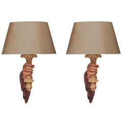 Pair of Cast Resin Hand Sconces by Sirmos