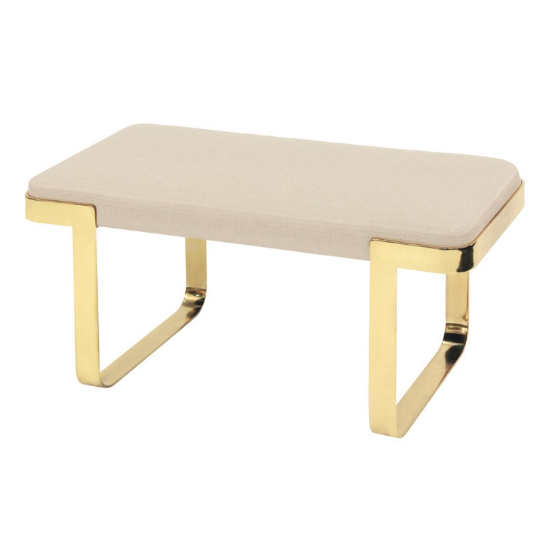 Sculptural Bench with Brass Base by Pace