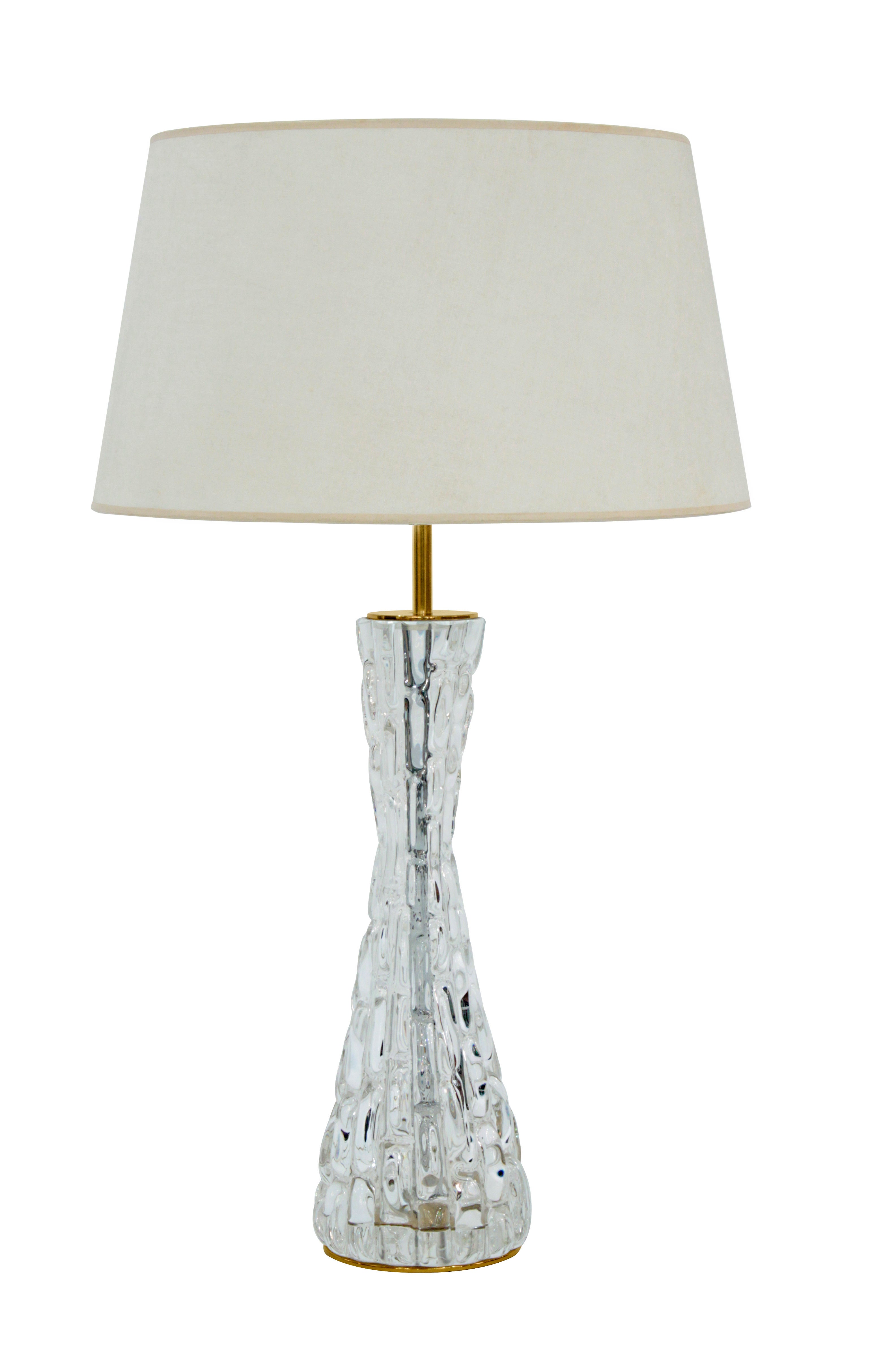 Sculptural Table Lamp with Glass by Carl Fagerlund for Orrefors
