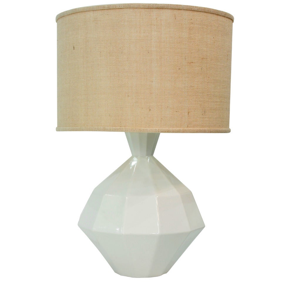Architectural White Ceramic Table Lamp