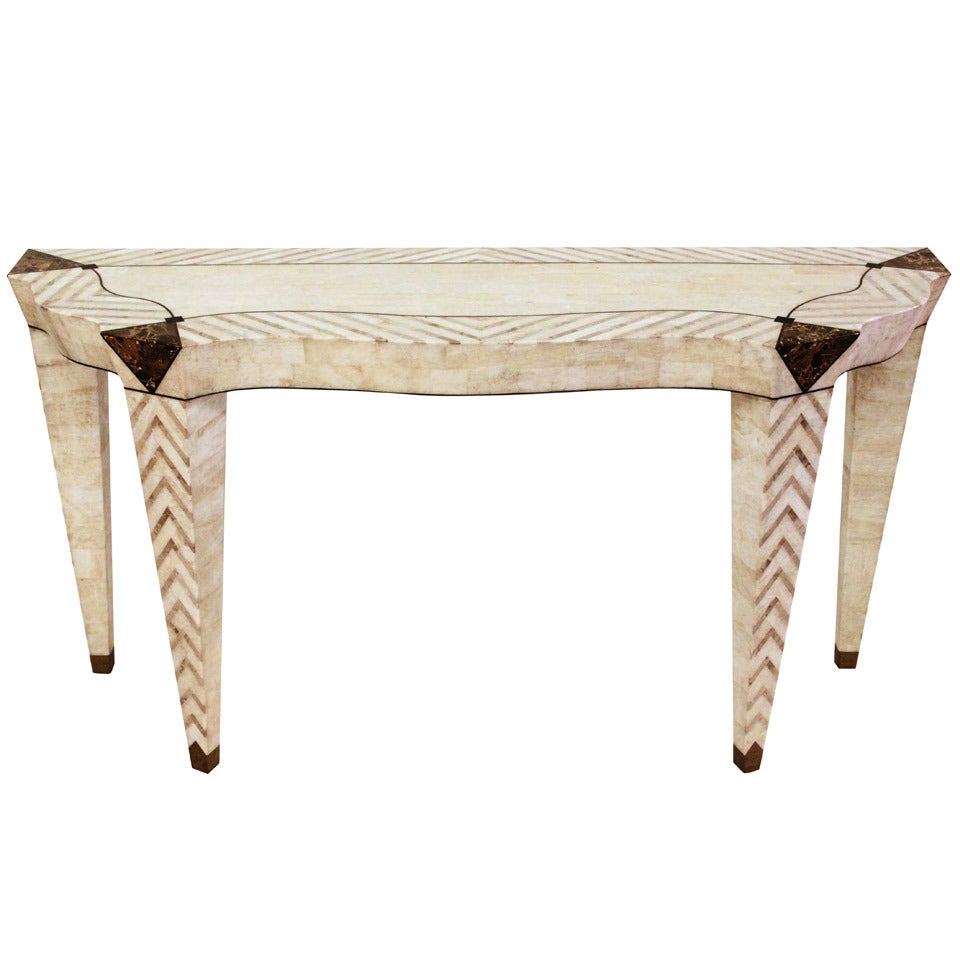 Exquisite Console Table in Tessellated Marble by Merle Edelman for Casa Bique