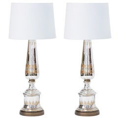 Pair of Large Mercury Glass Table Lamps 6