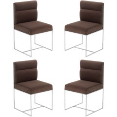 Set of 4 dining/game table chairs by Milo Baughman