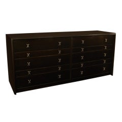 Elegant Chest of Drawers with X Pulls by Paul Frankl