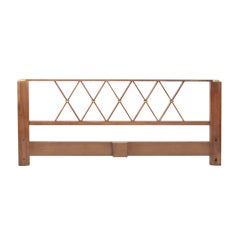 King Size Headboard in Mahogany and Brass by Paul Frankl