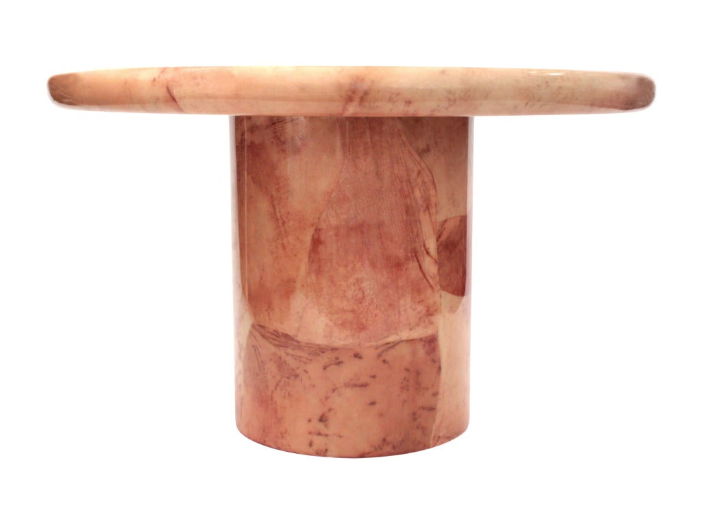 Dining/Hall Pedestal Table in Lacquered Goatskin