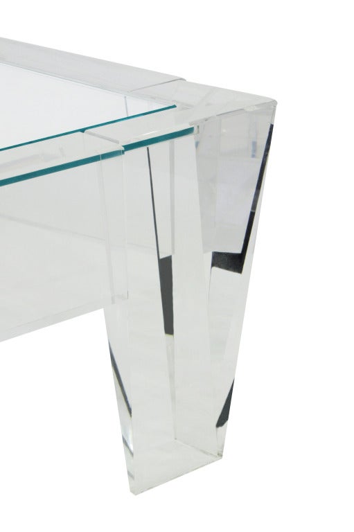 American Extraordinary Lucite Coffee Table by Jeffrey Bigelow