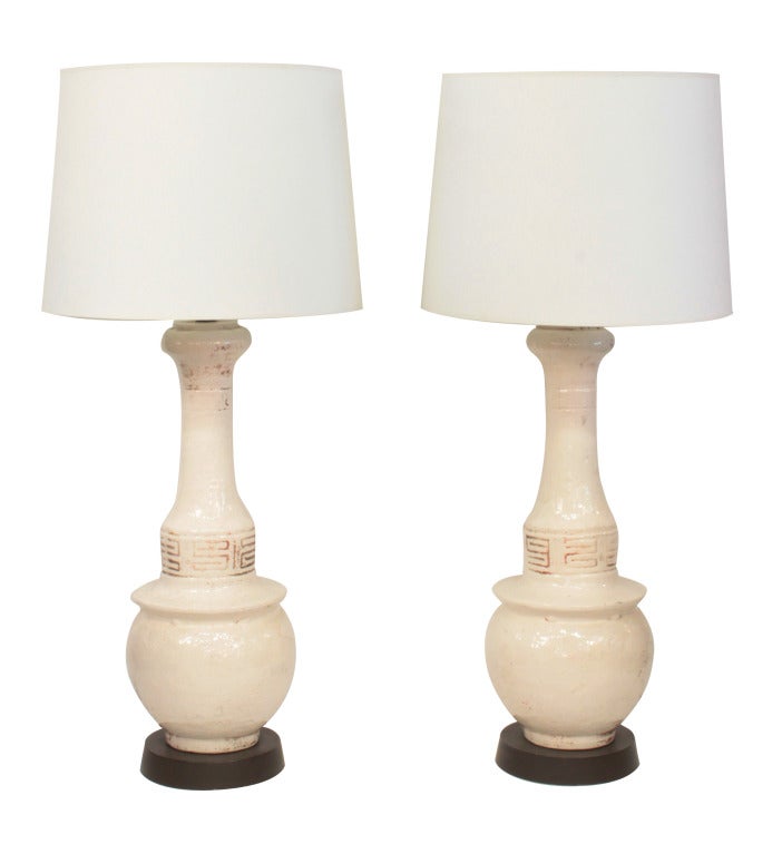 Pair of Hand-thrown Ceramic Table Lamps