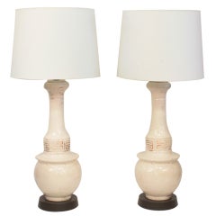 Pair of Hand-thrown Ceramic Table Lamps