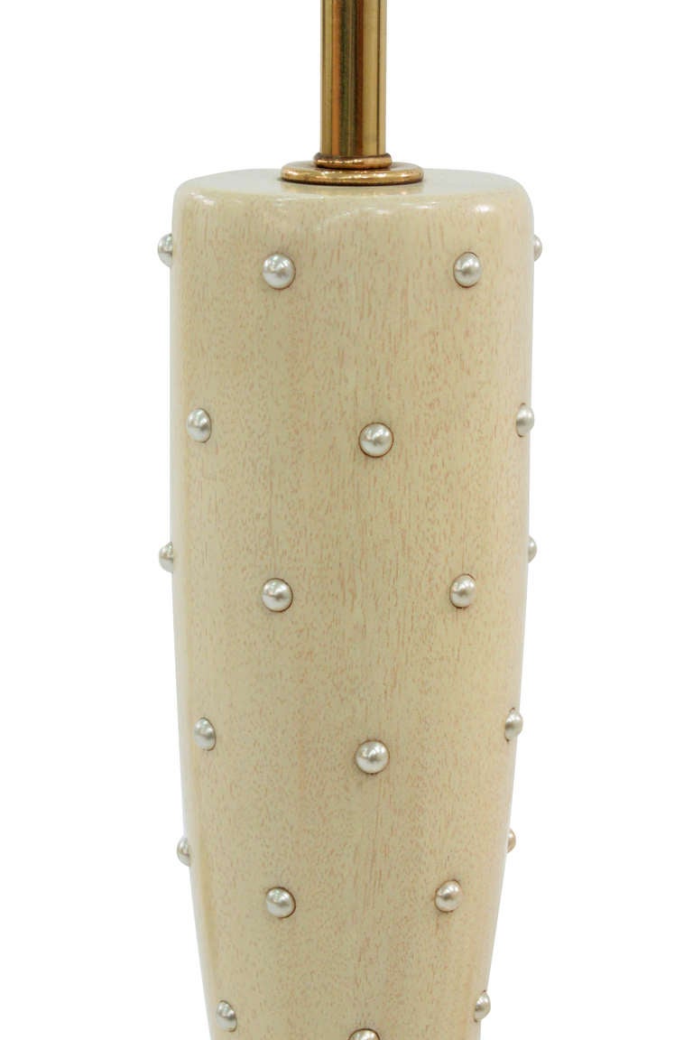 Pair of Elegant Studded Table Lamps by Tommi Parzinger In Excellent Condition In New York, NY