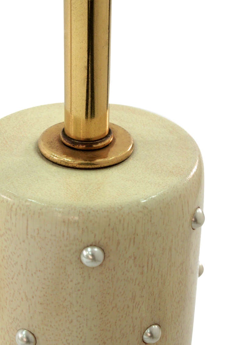 American Pair of Elegant Studded Table Lamps by Tommi Parzinger