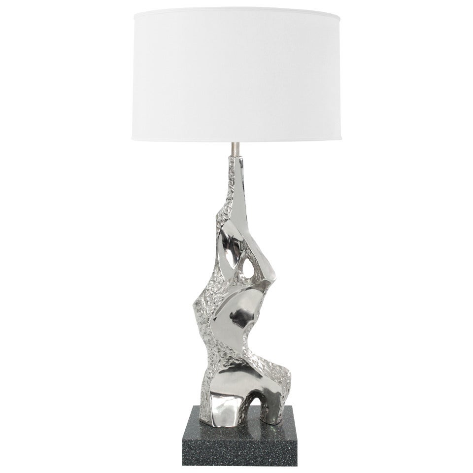 Sculptural Table Lamp in Polished Chrome by Laurel Lighting