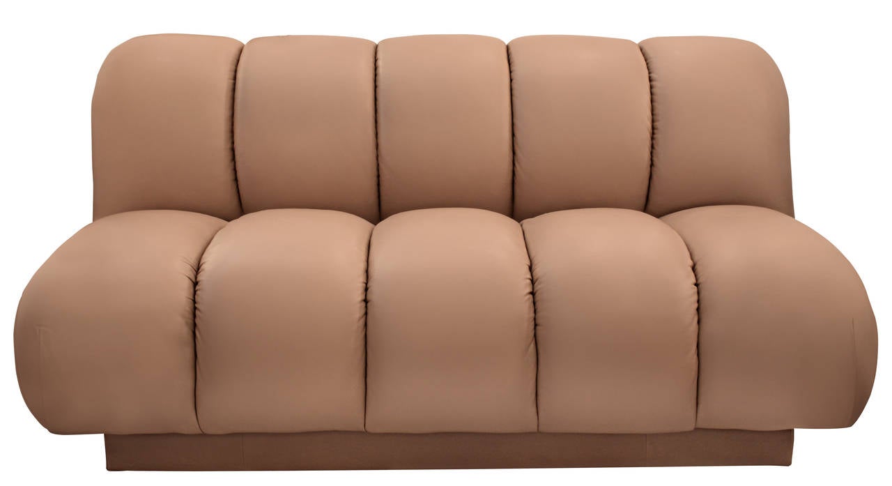 Chic Settee Upholstered in Soft Calf Skin by Martin Brattrud for Steve Chase