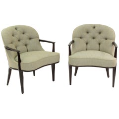 Pair of Tufted Lounge Chairs by Edward Wormley