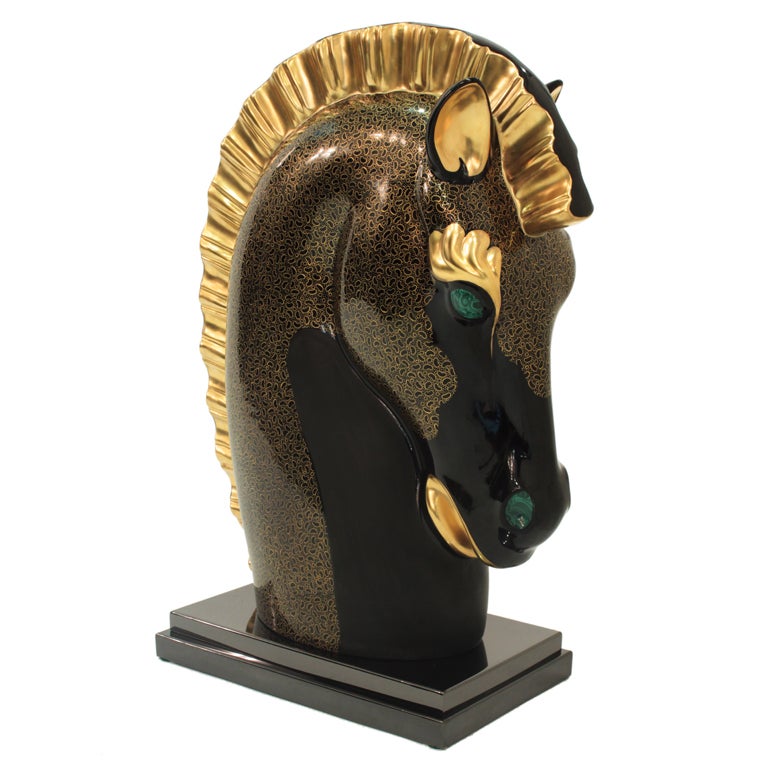 Exceptional Porcelain Horse Head Sculpture