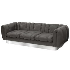 Chic Large Leather Sofa by Pace Collection