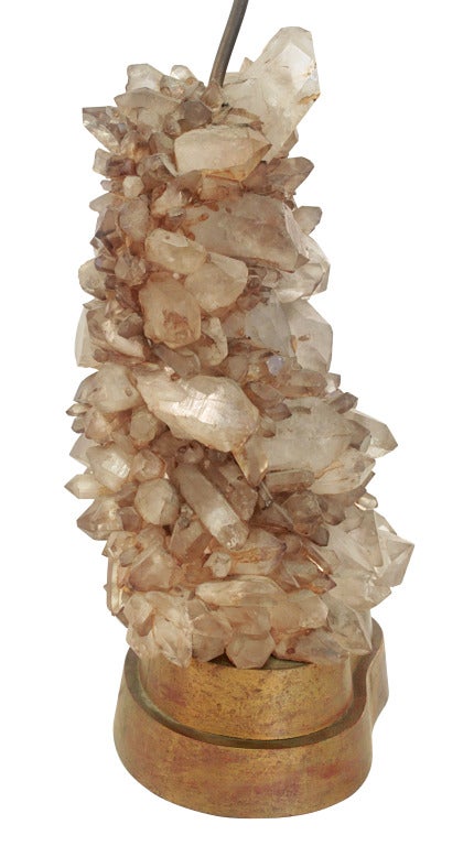 Exceptional Rock Crystal Table Lamp by Carole Stupell