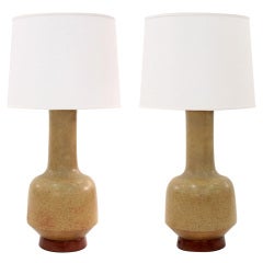 Pair of Ceramic Table Lamps by David Cressey