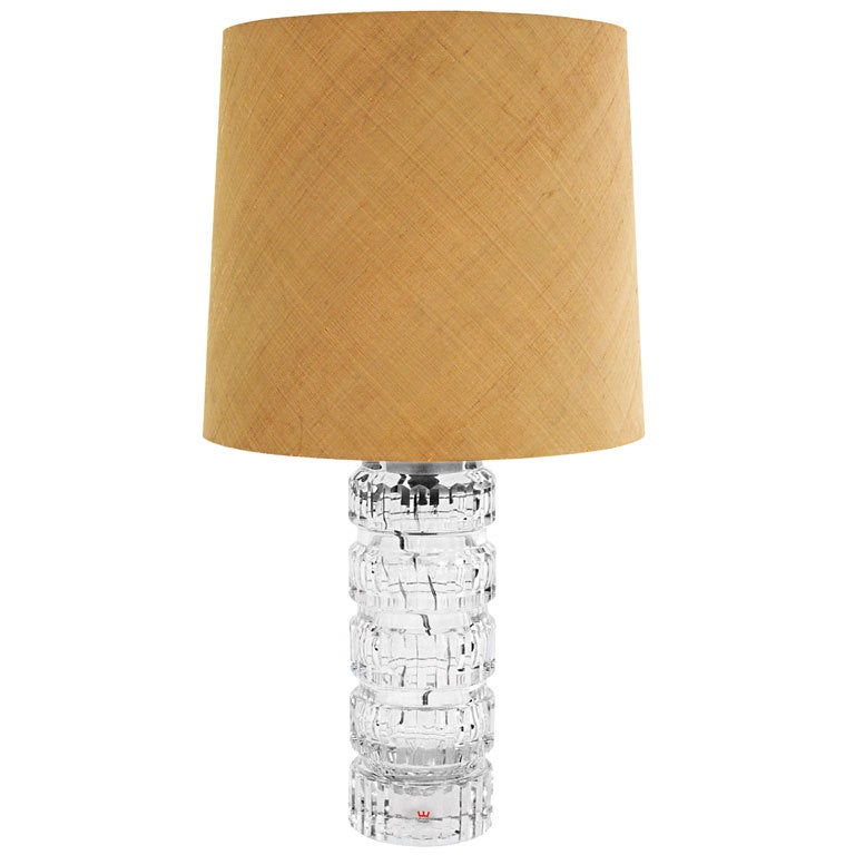 Crystal Table Lamp with Internal Illumination by Kosta Boda For Sale
