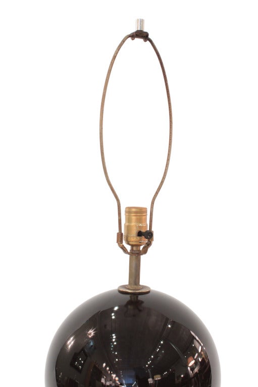 Pair of Large Brown Sphere Table Lamps