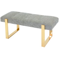 Sculptural Bench with Brass Base