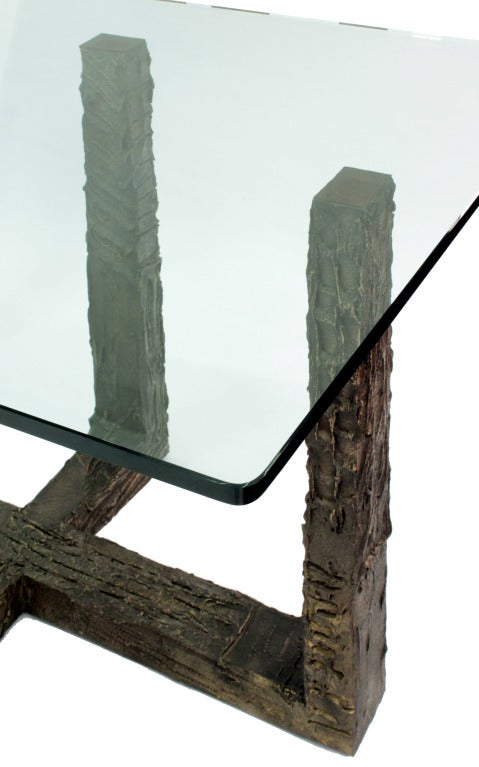 Sculptured Metal Dining Table by Paul Evans