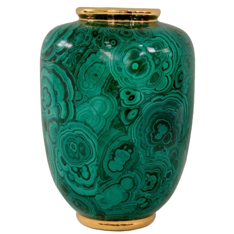 Large Porcelain Vase with Malachite Motif