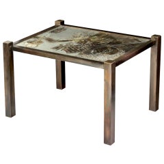 Side Table in Bronze and Pewter by Philip and Kelvin LaVerne