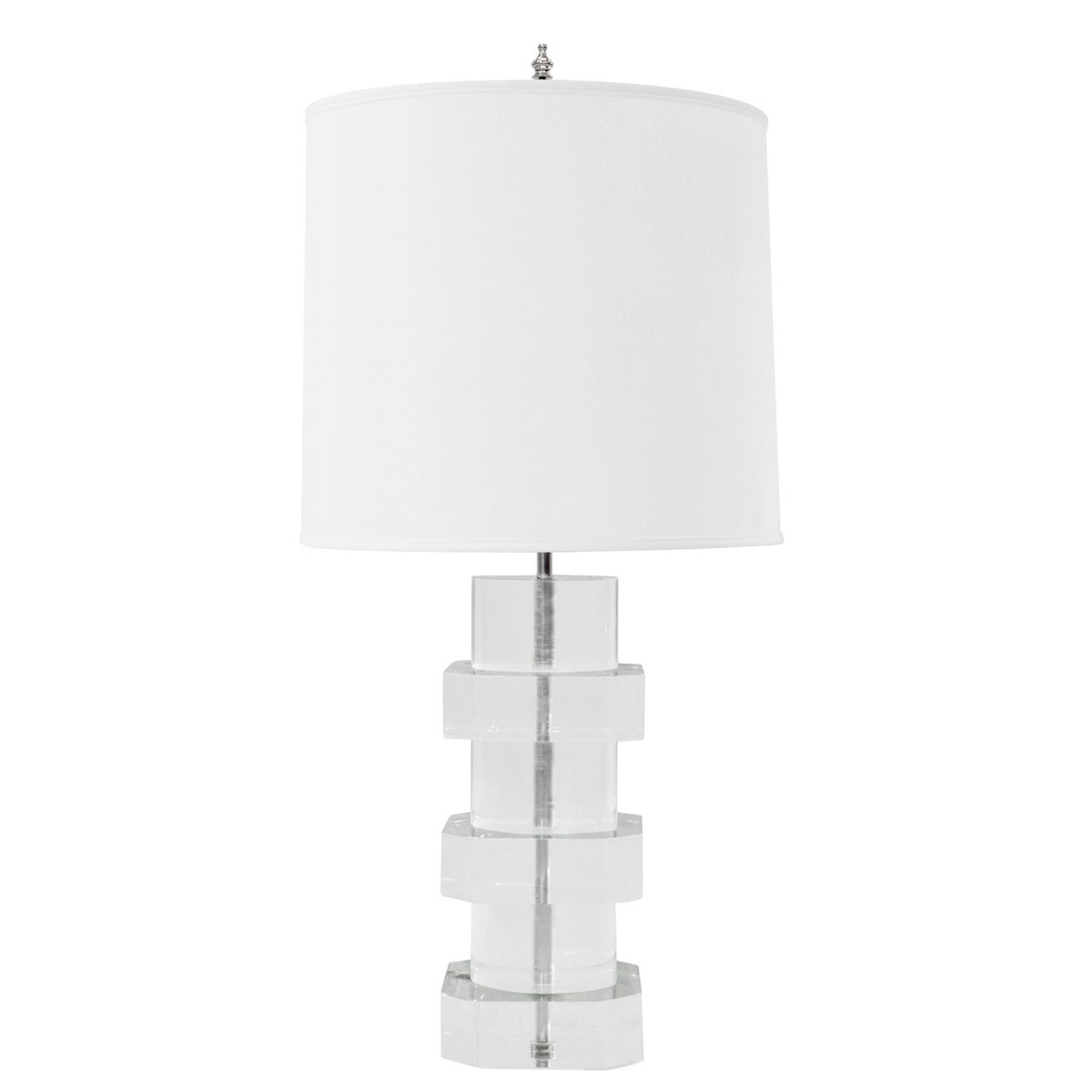 Solid Lucite Table Lamp by Karl Springer