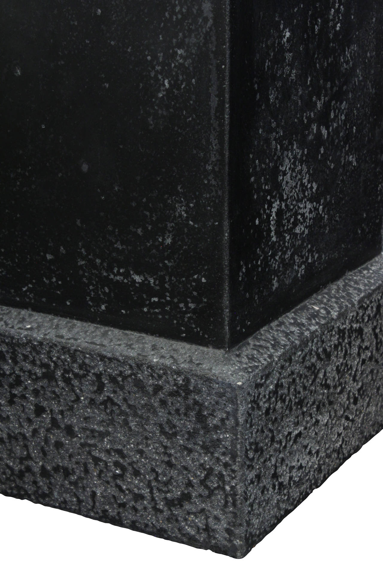 Mid-Century Modern Black Granite Pedestal by Karl Springer
