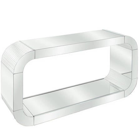 Elegant Mirrored Console Table With Radius Corners At 1stdibs