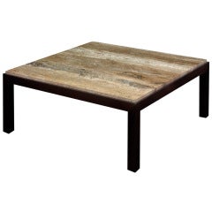 Coffee Table with Travertine Top by Edward Wormley
