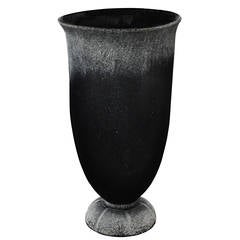 Monumental Handblown Black Glass Urn or Vase by Seguso for Karl Springer