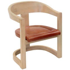 "Onassis Chair" in Pickled Oak by Karl Springer