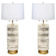 Pair of Textured Mercury Glass Table Lamps
