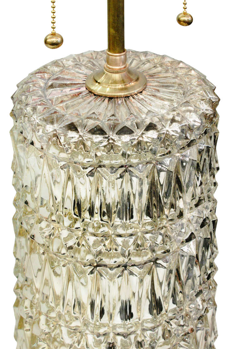 American Pair of Textured Mercury Glass Table Lamps