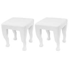 Pair of "Etruscan Tables" in White Plaster by John Dickinson