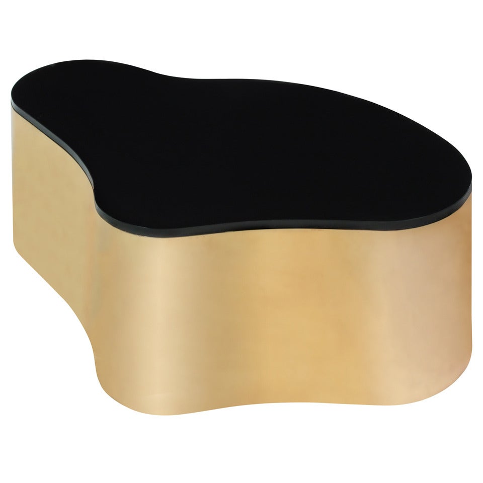 "Free Form Coffee Table" in Brass by Karl Springer