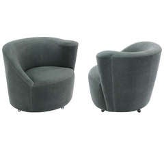 Pair of Sculptural Lounge Chairs by Vladimir Kagan