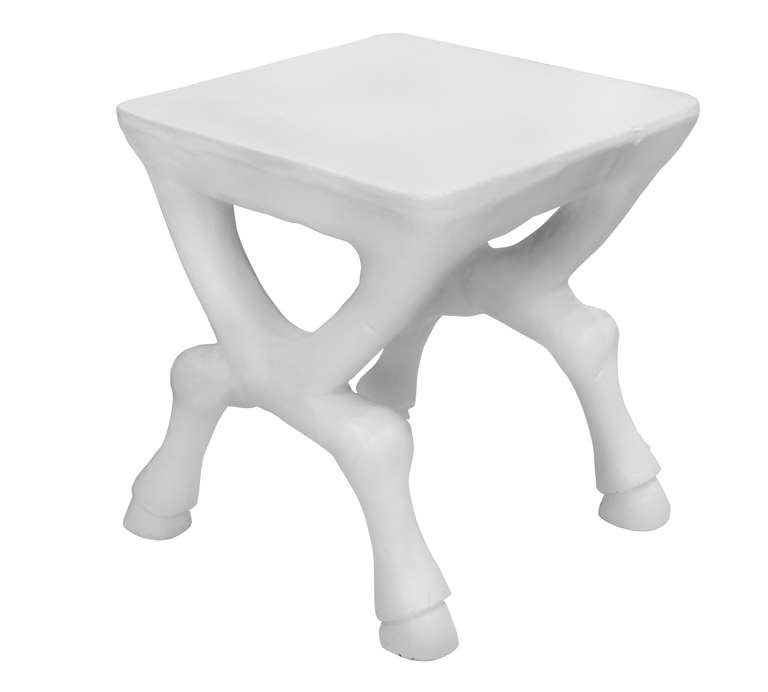 Hoofed table, model 114, in plaster by John Dickinson, American, circa 1980 (signed on bottom 