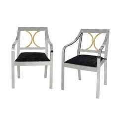 Pair of "Regency Arm Chairs" by Karl Springer