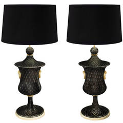 Barovier & Toso Pair of Monumental Handblown Glass Table Lamps, 1940s 6