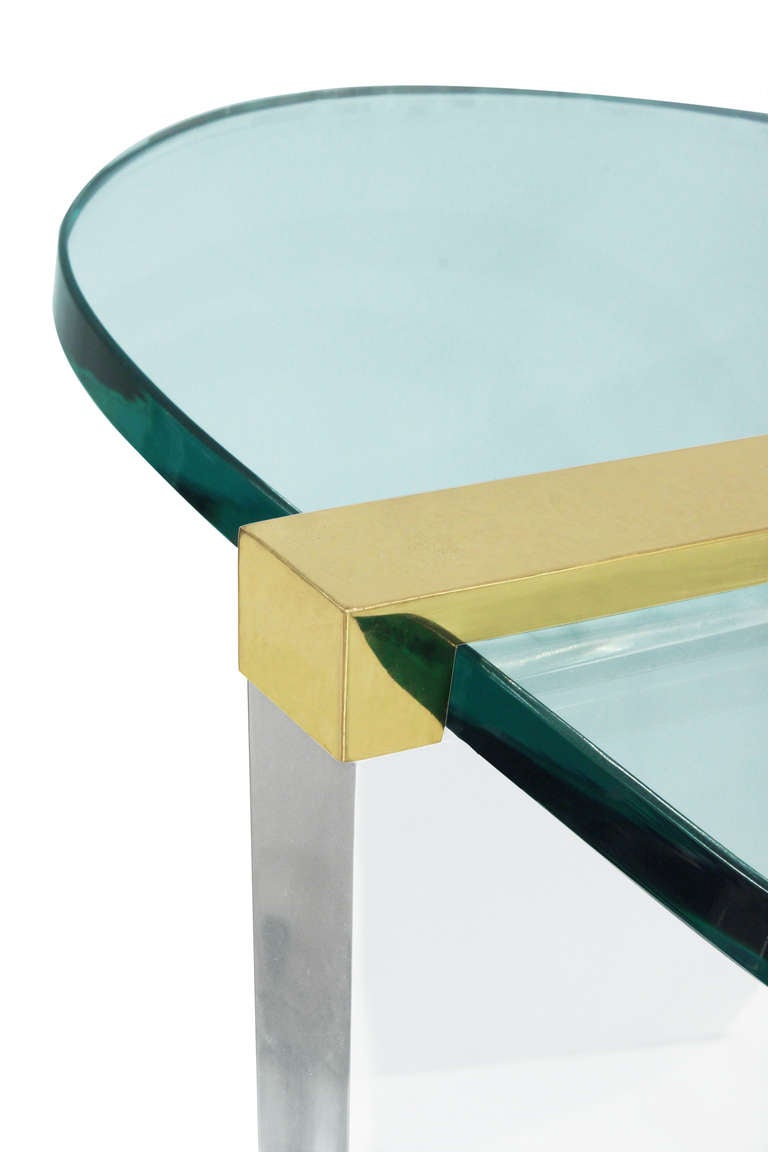 American Side Table in Lucite and Glass by Les Prismatiques