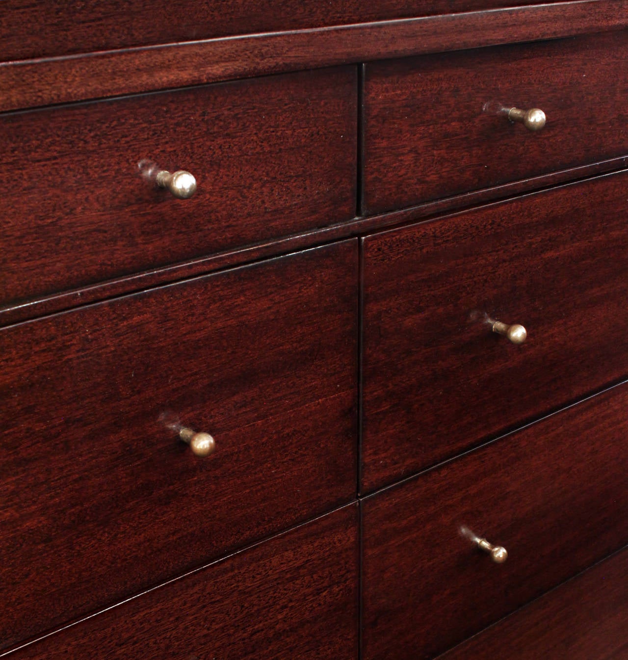 Mid-20th Century Chest of Drawers with Brass Pulls and X Stretcher by Paul McCobb