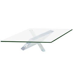 Sculptural Coffee Table with Thick Lucite Base 5