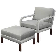 Chair and Ottoman with Upholstered Arms by Directional Furniture