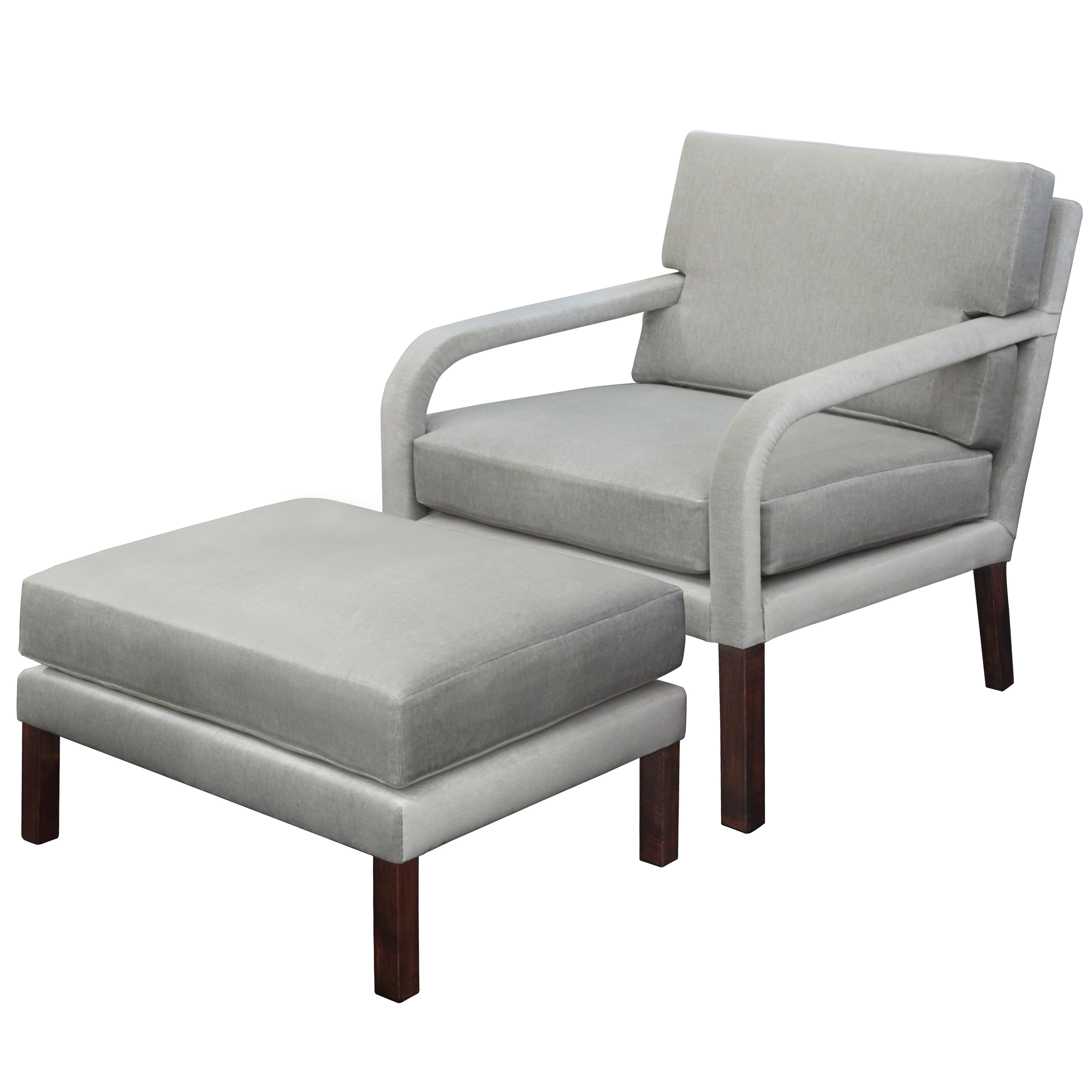 Chair and Ottoman with Upholstered Arms by Directional Furniture